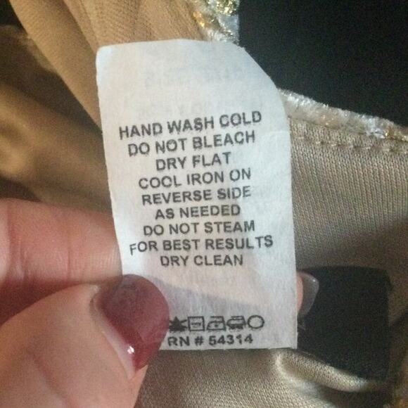 Vintage B.Darlin Womens Velvet Fairy Mini Dress Size 9 10 Cocktail Gold NEW Y2K - Picture 14 of 15